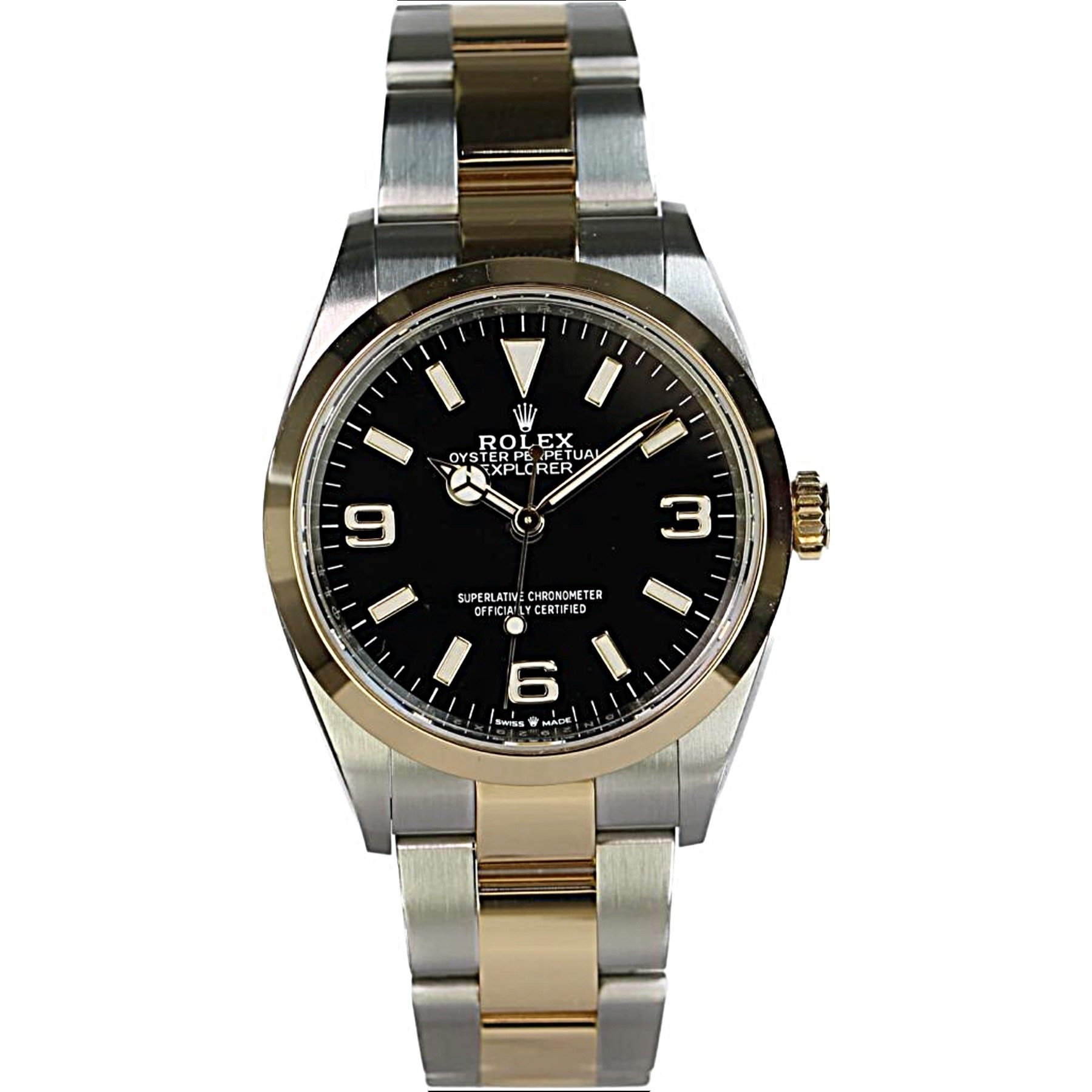 Rolex explorer 1 steel and gold b&p 2021# 509