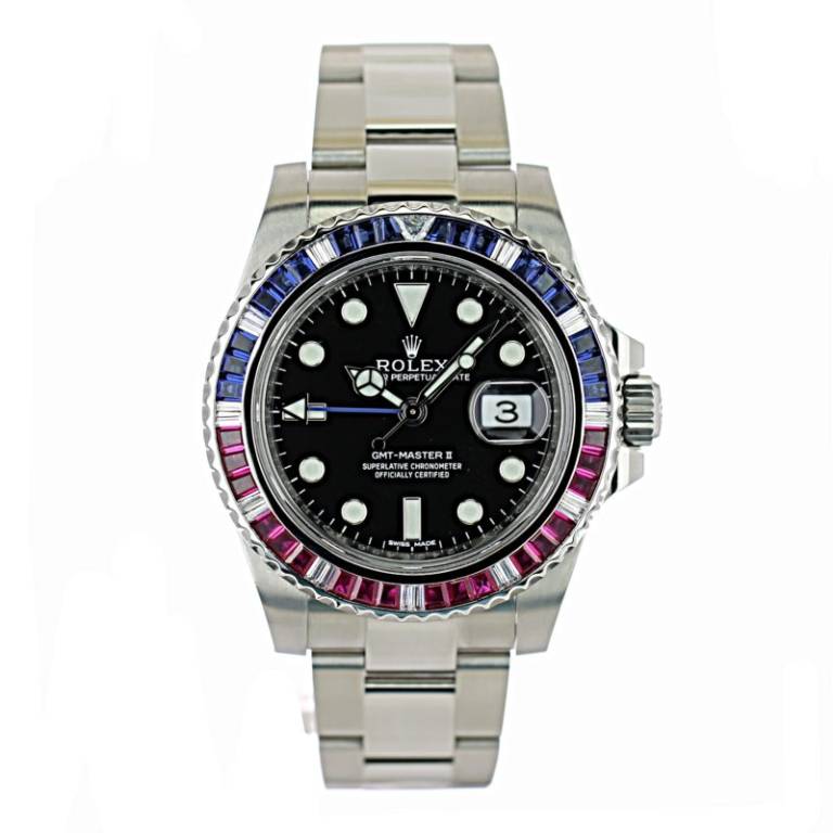 Rolex GMT-Master II — custom gem-set bezel
